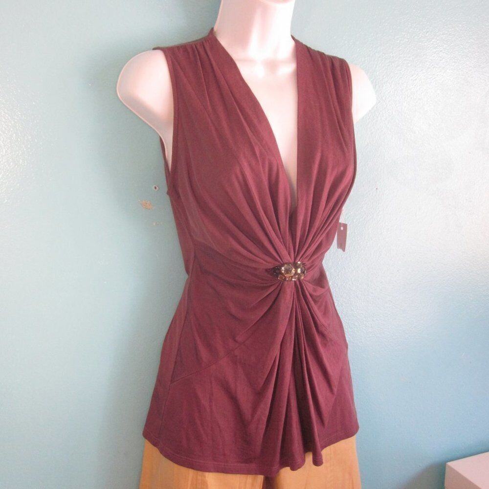 Velvet Graham & Spencer Tank Top Gathered Pullover Mauve Cotton Blend 32” Bust
